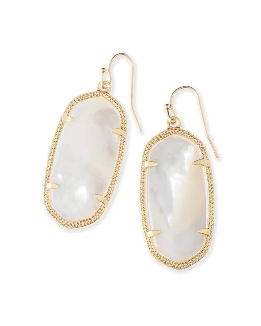 Kendra Scott - Elle Gold Drop Earrings in Ivory Mother-of-Pearl - Findlay Rowe Designs
