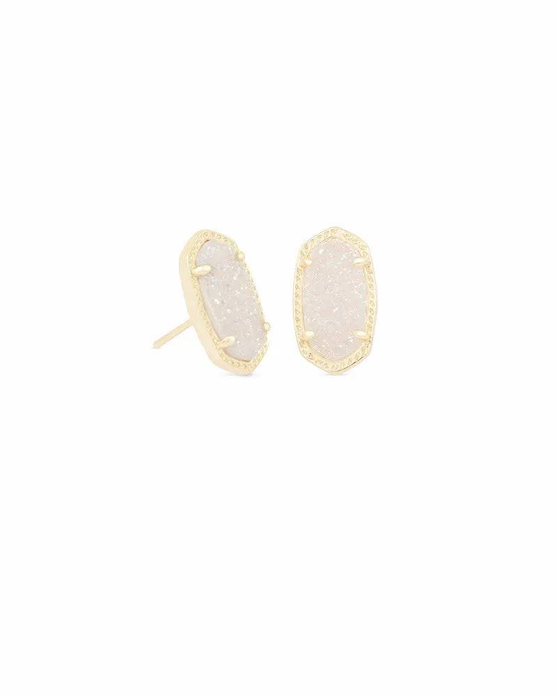 KENDRA SCOTT - Ellie Gold Stud Earrings In Iridescent Drusy - Findlay Rowe Designs