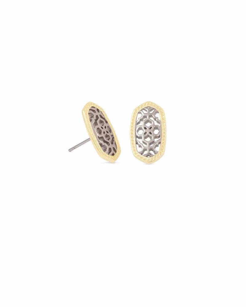 KENDRA SCOTT -Ellie Gold Stud Earrings In Silver Filigree Mix - Findlay Rowe Designs