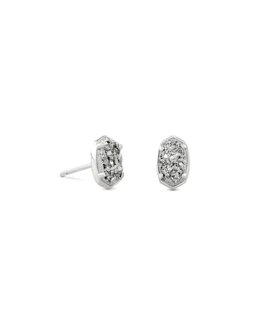 Kendra Scott - Emilie Silver Stud Earrings - Platinum Drusy - Findlay Rowe Designs