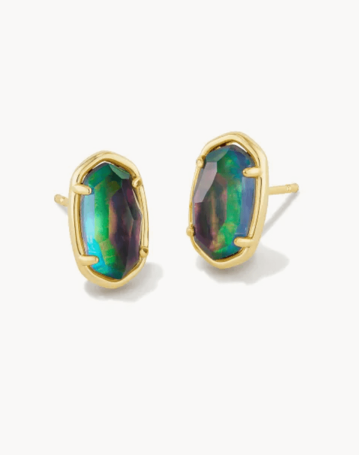 KENDRA SCOTT - Grayson Gold Stone Stud Earrings in Lilac Abalone - Findlay Rowe Designs
