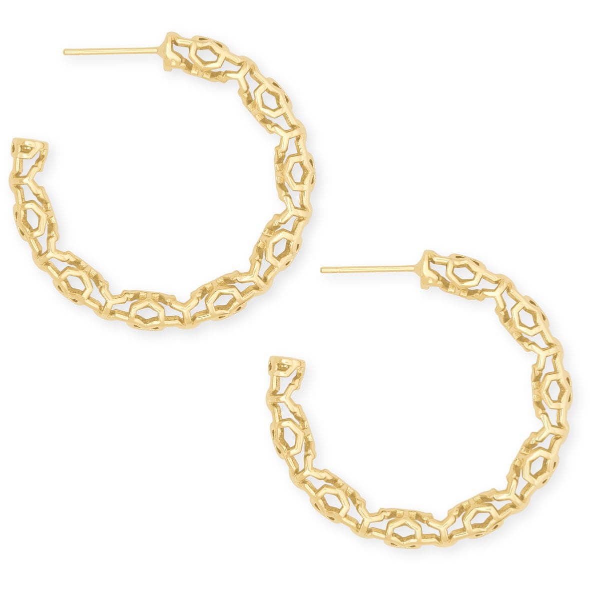 Kendra Scott - Maggie Small Hoop Earrings - Gold Filigree - Findlay Rowe Designs