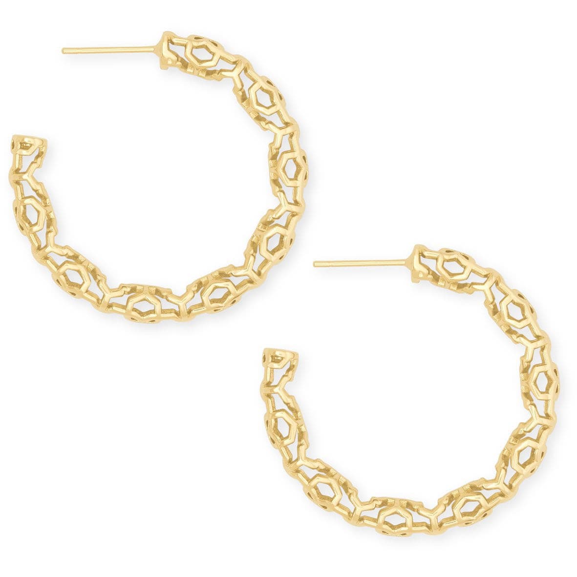 Kendra Scott - Maggie Small Hoop Earrings in Gold Filigree - Findlay Rowe Designs