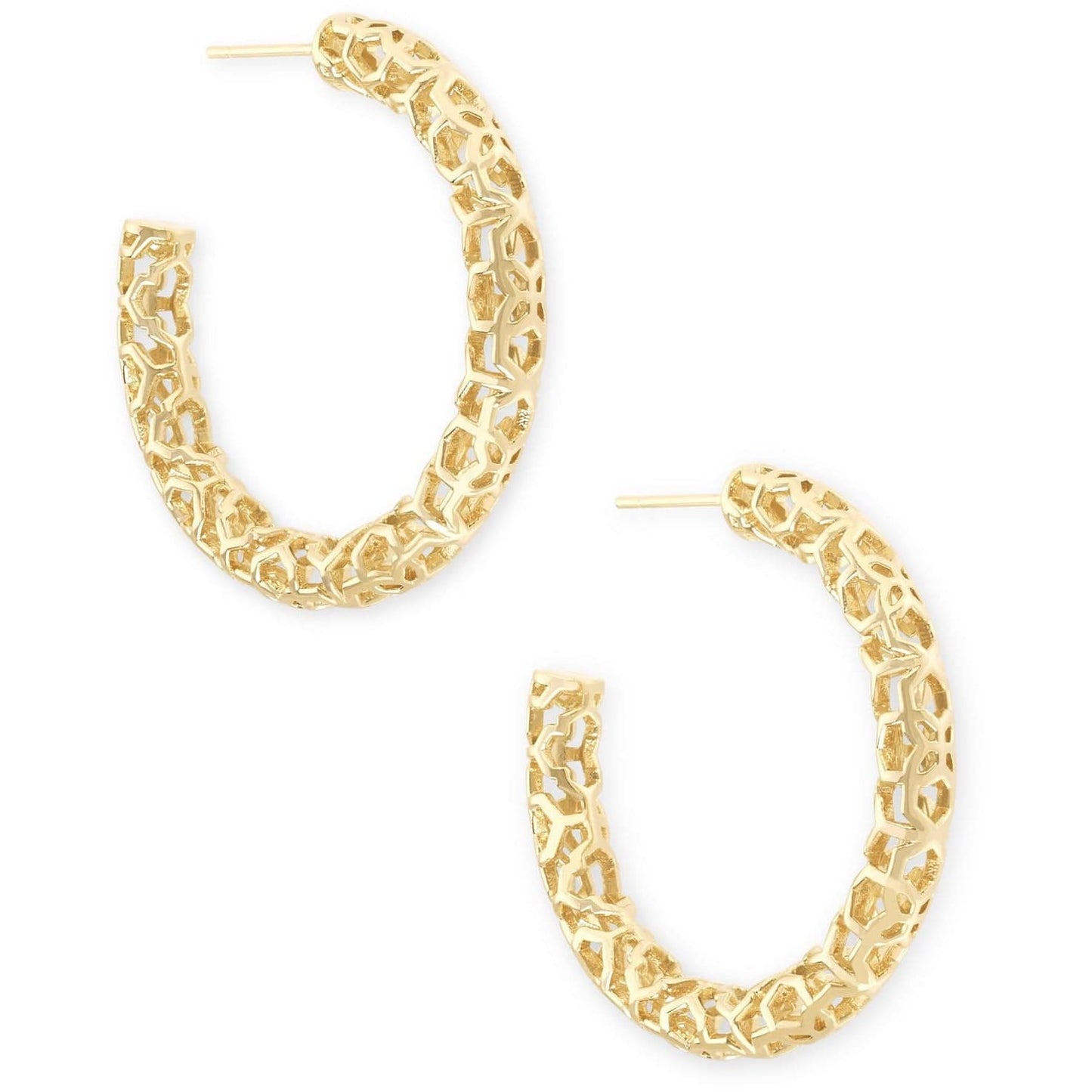 Kendra Scott - Maggie Small Hoop Earrings - Gold Filigree - Findlay Rowe Designs