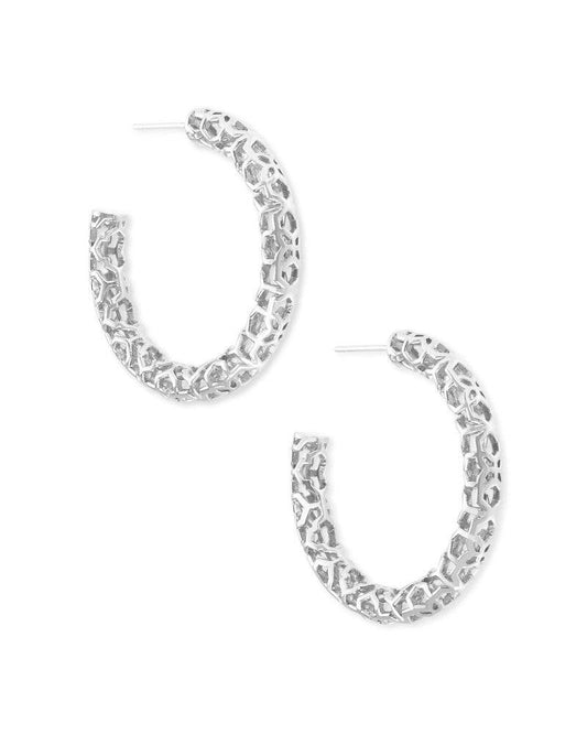 Kendra Scott - Maggie Small Hoop Earrings - Silver Filigree - Findlay Rowe Designs