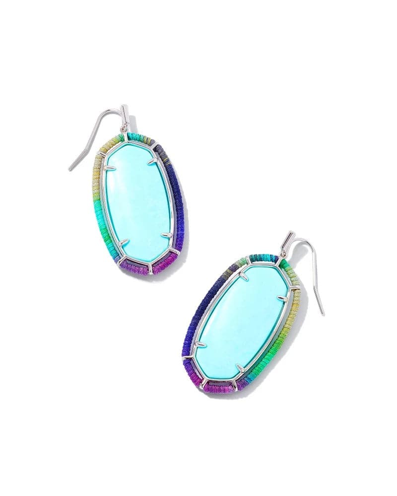KENDRA SCOTT - Threaded Elle Silver Drop Earrings in Blue Mix - Findlay Rowe Designs