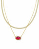 Grayson Herringbone Gold Multi Strand Necklace -Light Burgundy Illusion - Findlay Rowe Designs