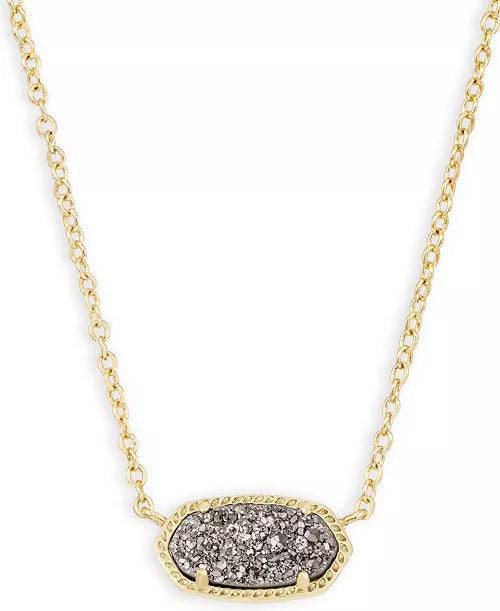 KENDRA SCOTT -14K Gold Plated Elisa Pendant Necklace - Platinum Drusy - Findlay Rowe Designs