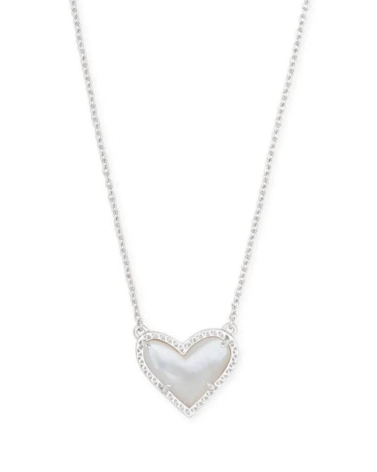 Kendra Scott - Ari Heart Silver Pendant Necklace in Ivory Mother-of-Pearl - Findlay Rowe Designs