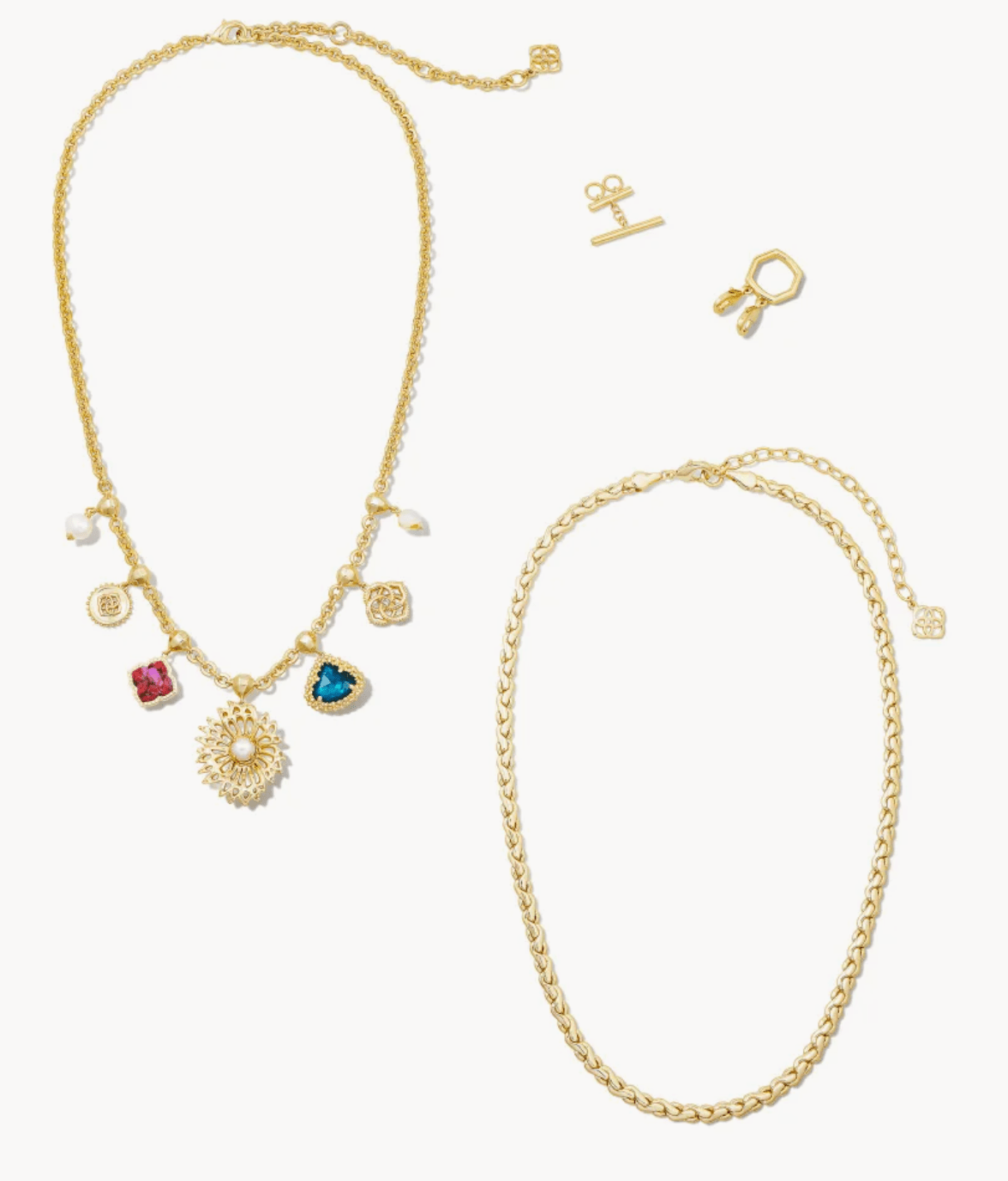 Kendra Scott - Brielle Convertible Gold Charm Necklace in Multi Mix - Findlay Rowe Designs