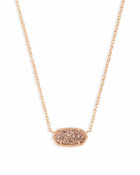 Kendra Scott - Elisa Rose Gold Pendant Necklace -  Iridescent Drusy - Findlay Rowe Designs