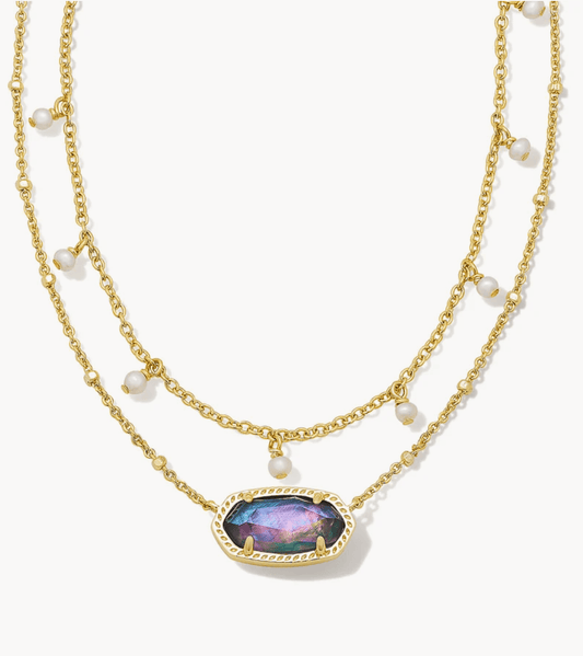 Kendra Scott - Elisa Gold Pearl Multi Strand Necklace in Lilac Abalone - Findlay Rowe Designs