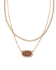 KENDRA SCOTT- Elisa Herringbone Rose Gold Multi Strand Necklace in Rose - Findlay Rowe Designs