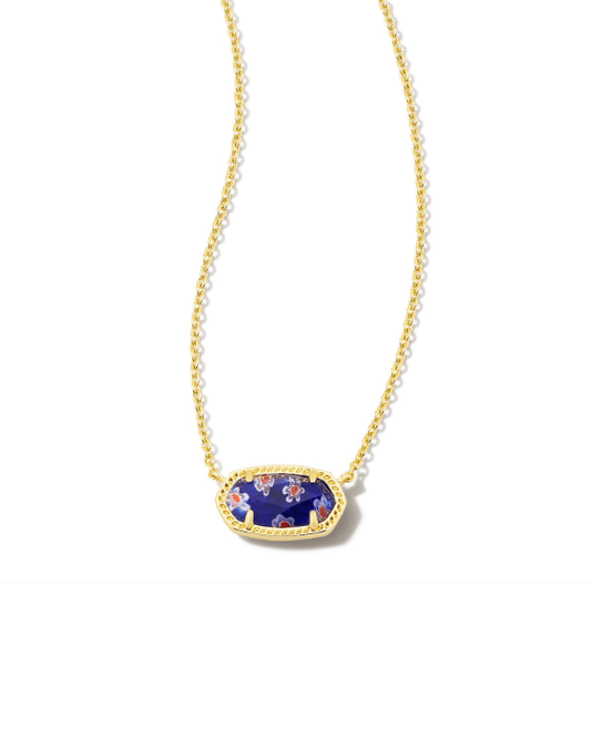 Kendra Scott - Elisa Pendant Necklace - Gold Cobalt Blue Mosaic Glass - Findlay Rowe Designs