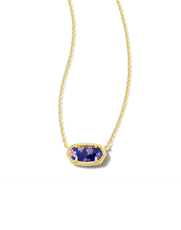 Kendra Scott- ELISA PENDANT NECKLACE GOLD COBALT BLUE MOSAIC GLASS - Findlay Rowe Designs