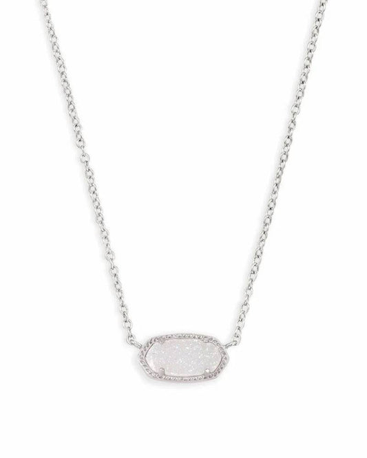 Kendra Scott - Elisa Silver Pendant Necklace - Iridescent Drusy - Findlay Rowe Designs