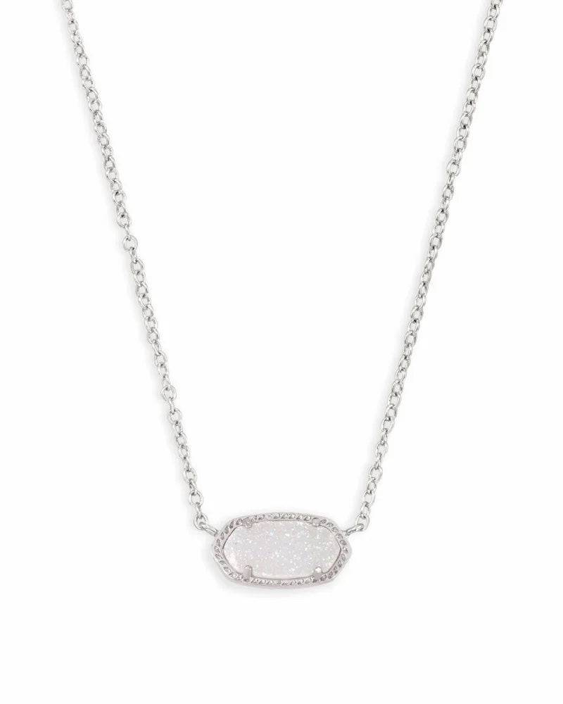Kendra Scott - Elisa Silver Pendant Necklace in Iridescent Drusy - Findlay Rowe Designs