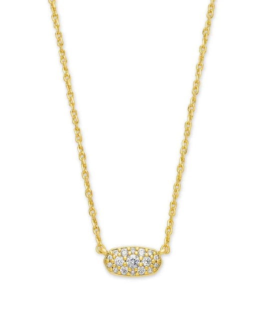 Kendra Scott - Grayson Gold Pendant Necklace - White Crystal - Findlay Rowe Designs
