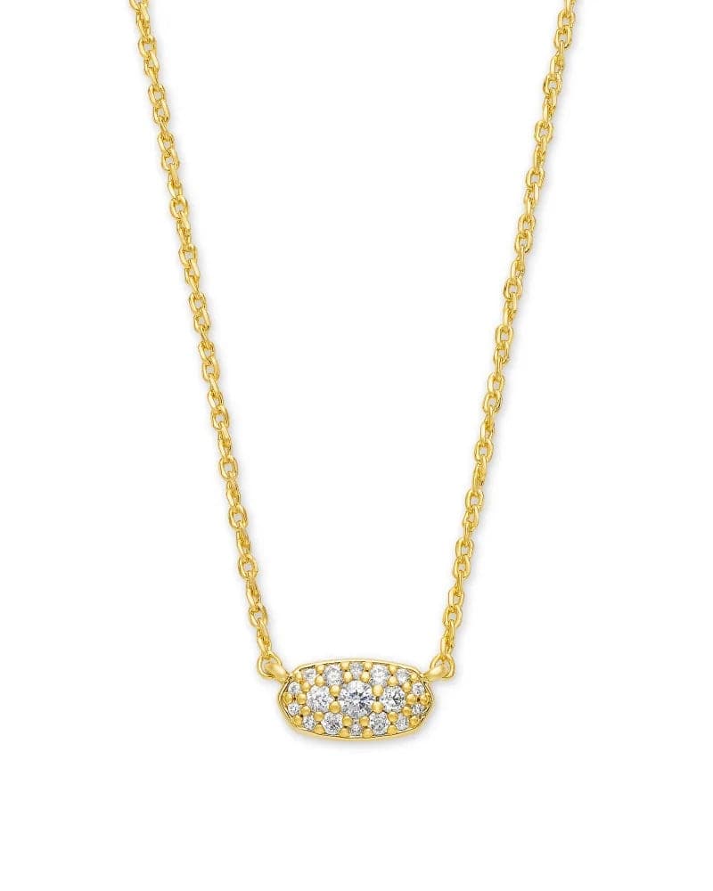 Kendra Scott - Grayson Gold Pendant Necklace in White Crystal - Findlay Rowe Designs