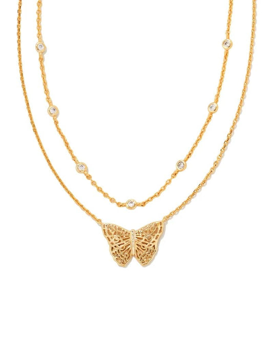 Kendra Scott - Hadley Butterfly Multi Strand Necklace In Gold - Findlay Rowe Designs