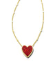 Kendra Scott - Heart Gold Pendant Necklace - Red Kyocera Opal - Findlay Rowe Designs