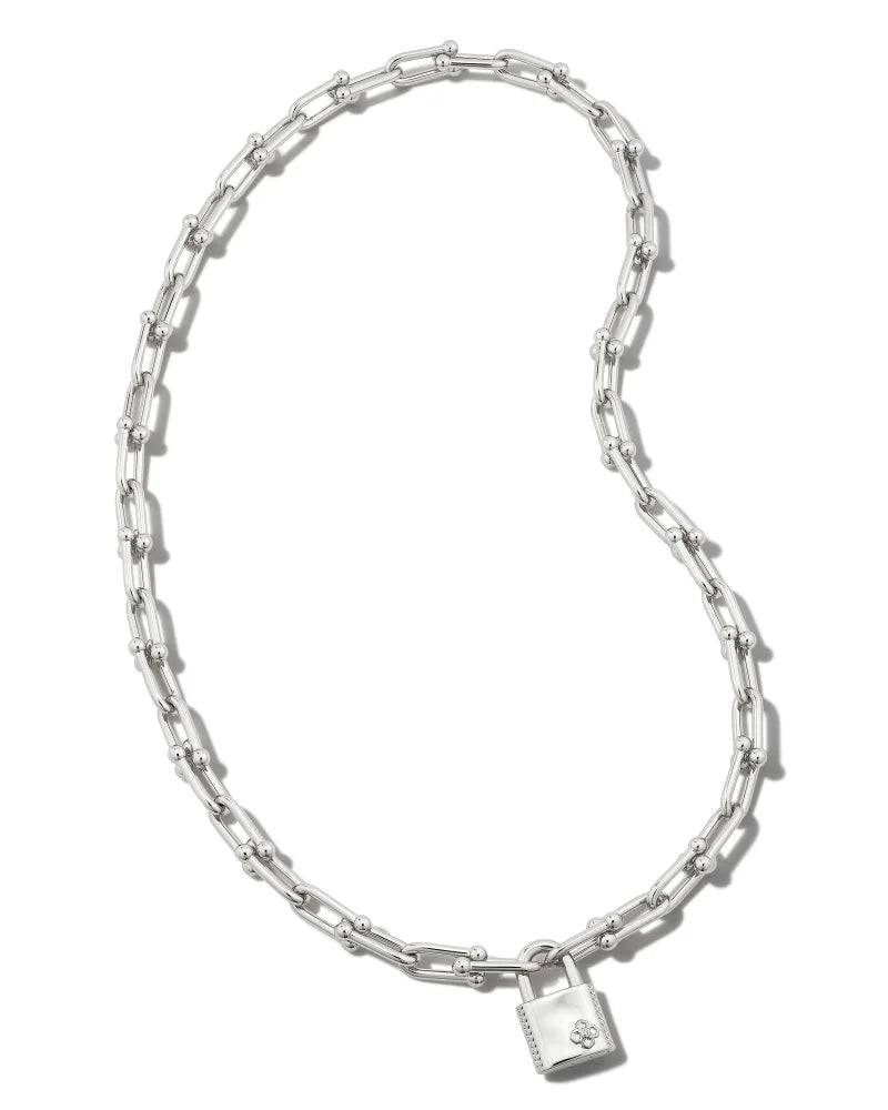 Kendra Scott - Jess Lock Chain Necklace - Silver - Findlay Rowe Designs