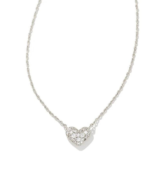 KENDRA SCOTT- ARI PAVE CRYS HEART NECK SILVER WHI CZ - Findlay Rowe Designs