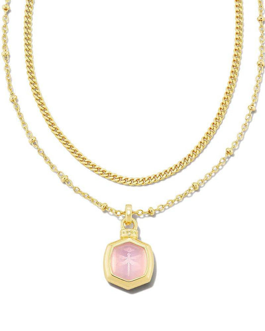 KENDRA SCOTT - DAVIE INTAGLIO G PINK OPALITE DRAGONFLY MULTI STRAND NECK - Findlay Rowe Designs