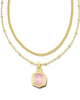 KENDRA SCOTT - DAVIE INTAGLIO G PINK OPALITE DRAGONFLY MULTI STRAND NECK - Findlay Rowe Designs