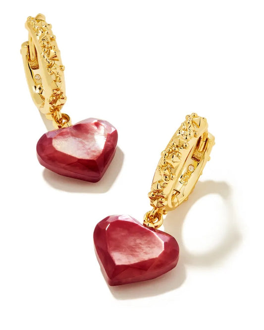 Kendra Scott - Penny Hear Huggie Earrings - Mulberry Mother of Pearl - Findlay Rowe Designs