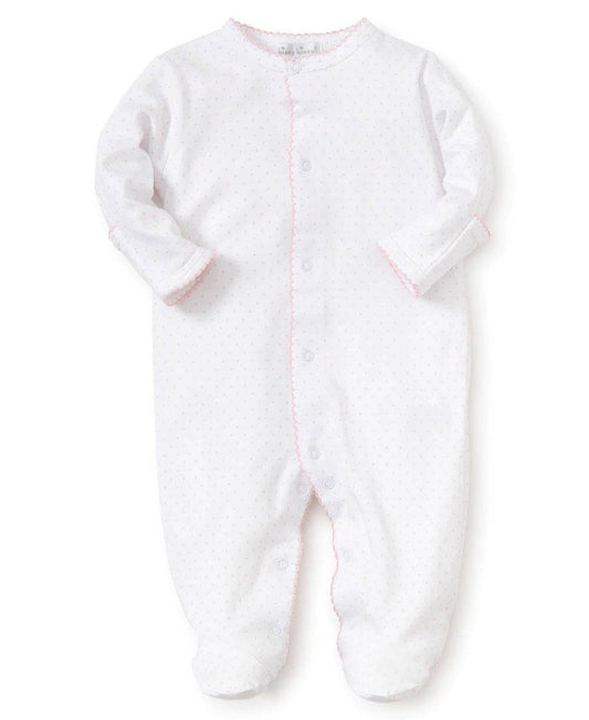 Kissy Kissy - Zip Footie - Kissy Dots- White/Pink - Findlay Rowe Designs