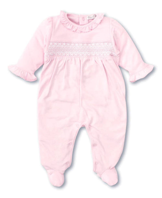 kissy kissy - Hand Smocked CLB Charmed Pink Footie - Findlay Rowe Designs