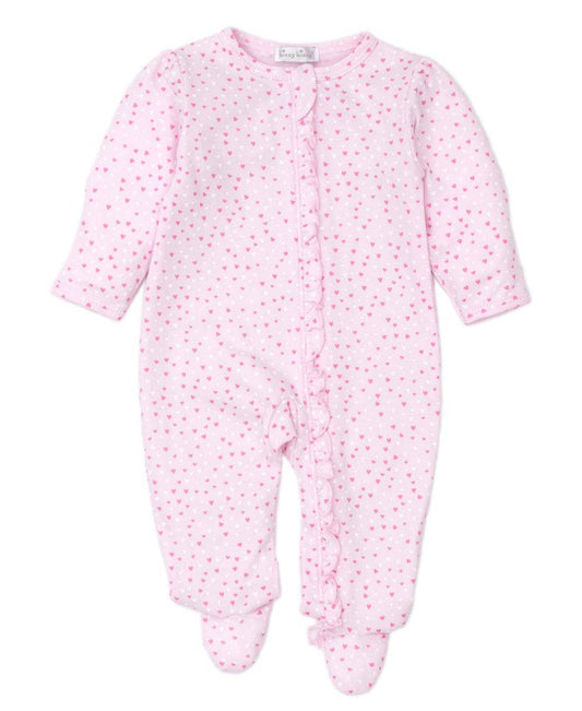 Kissy Kissy - Zip Footie - white/ pink hearts - Findlay Rowe Designs