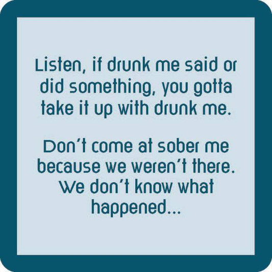 Drinks On Me Coasters - Drunk Me - Findlay Rowe Designs