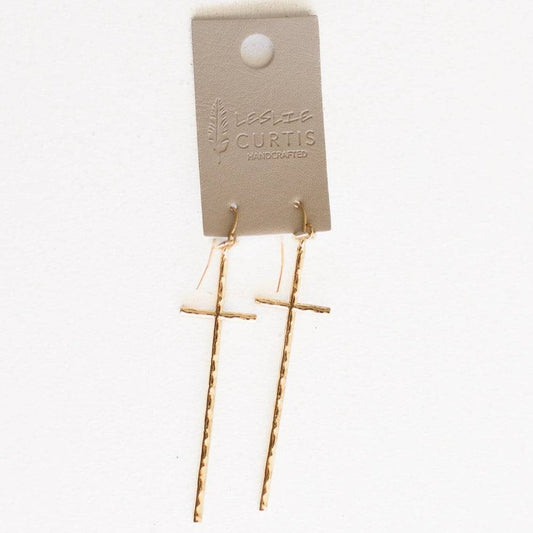 Leslie Curtis Jewelry - Ada - Hammered Cross Earrings - Findlay Rowe Designs