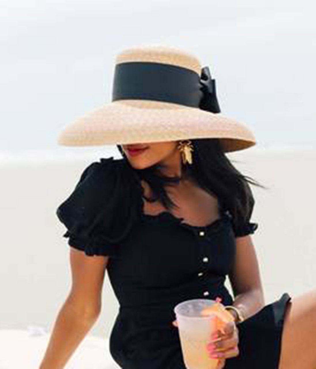 Lisi Lerch - HAT BLACK FLAT BOW - Findlay Rowe Designs