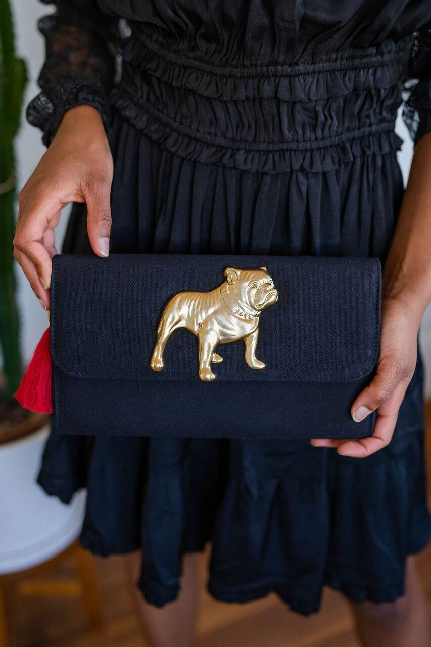 Avery Clutch - Black - Bulldog - Findlay Rowe Designs