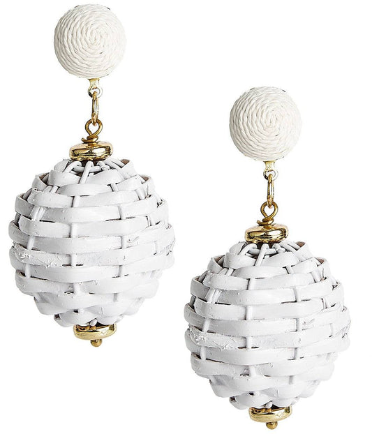 Lisi Lerch -  Whidden Earring - White Wicker - Findlay Rowe Designs