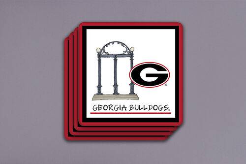 Georgia Bulldogs Four-Pack Coaster Set - Findlay Rowe Designs