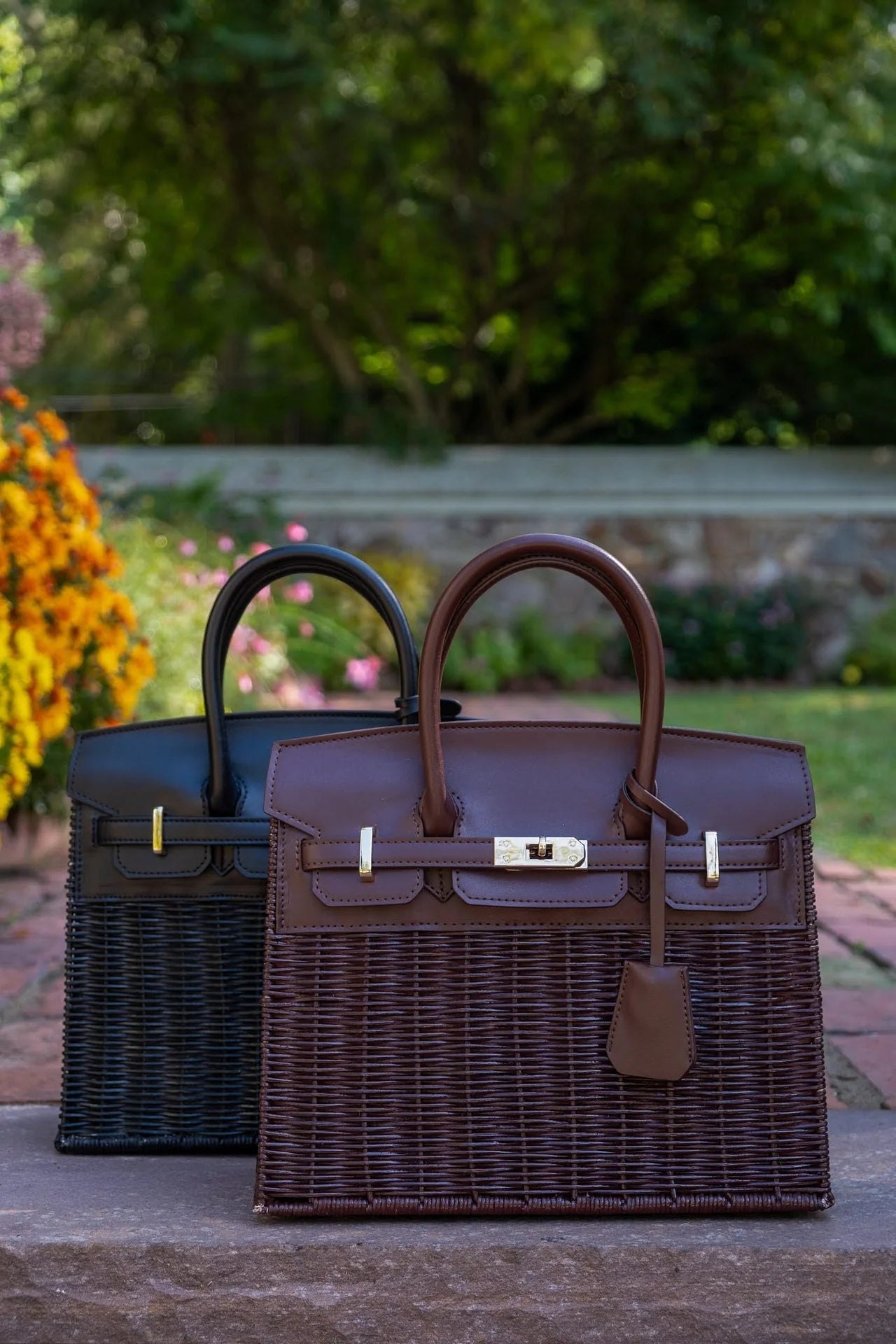 Lisi Lerch - Margo Fall Wicker Handbag - Chocolate