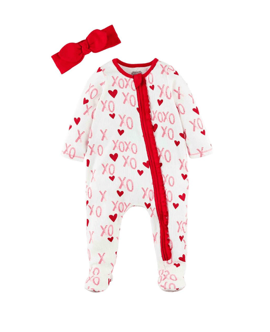 Mud Pie - Baby Sleeper - XO - Pink - Findlay Rowe Designs