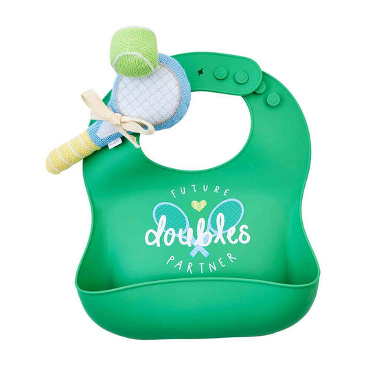 Mud Pie - Baby Bib & Rattle Set - Tennis - Findlay Rowe Designs
