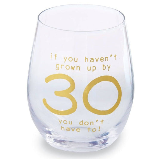 Mud Pie - Stemless Wine Glass - 30 Birthday - Findlay Rowe Designs