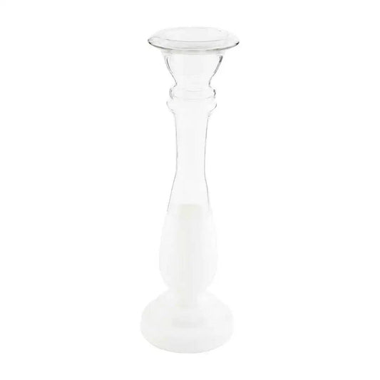 Mud Pie - Candleholder - White Glass - Large - Findlay Rowe Designs