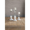 Mud Pie - LARGE WHITE GLASS CANDLEHOLDER - Findlay Rowe Designs