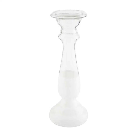 Mud Pie - MEDIUM WHITE GLASS CANDLEHOLDER - Findlay Rowe Designs