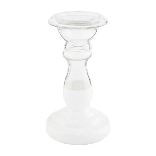Mud Pie - Candleholder - White Glass - Small - Findlay Rowe Designs
