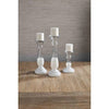 Mud Pie - SMALL WHITE GLASS CANDLEHOLDER - Findlay Rowe Designs