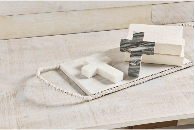 Mud Pie - White Marble Cross - Findlay Rowe Designs