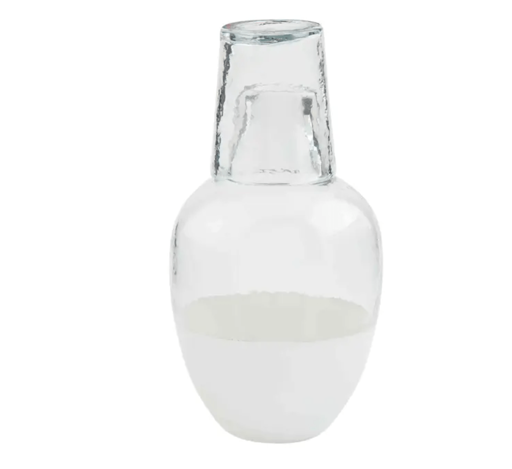 WHITE GLASS CARAFE SET - Findlay Rowe Designs
